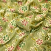 Verdant Bloom – Khaddi Chiffon with Hand-Dyed Floral Zari Weave - Image 2