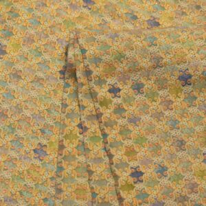 Pastel hand-dyed pure organza fabric with intricate aari embroidery – lightweight sheer fabric for couture kaftans and thobes