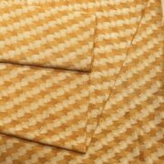 Golden pure organza fabric with cross-stripe zari jaal weave in floral patterns
