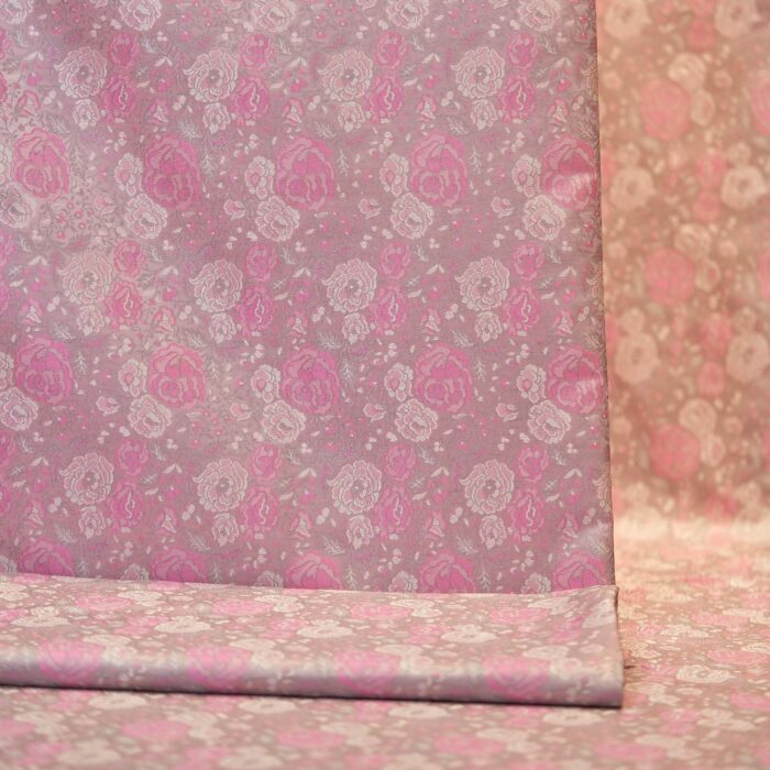 Rose Pink Resham jamawar fabric - Image 2