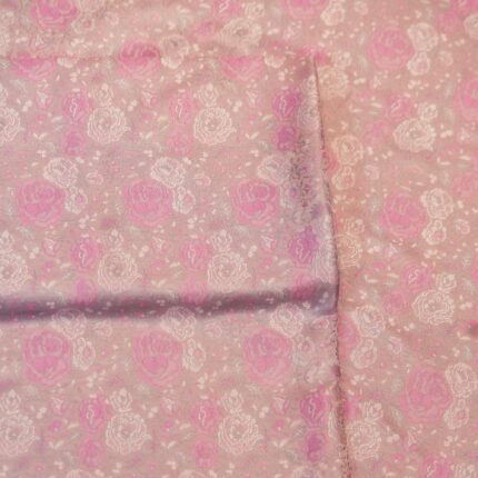 Rose Pink Resham jamawar fabric