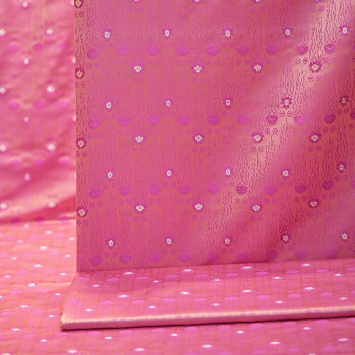 pink resham jamawar fabric - Image 2