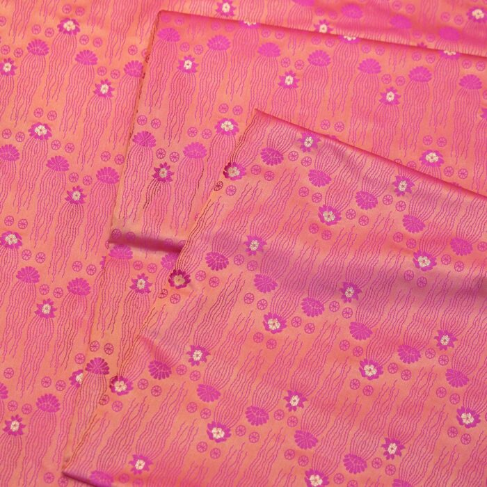 pink resham jamawar fabric - Image 1