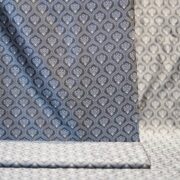 Pure Tanchoi Mughlai geometric Jamawar handloom silk fabric with Zari buti in shades of grey and silver