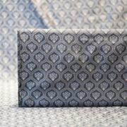 Pure Tanchoi Mughlai geometric Jamawar handloom silk fabric with Zari buti in shades of grey and silver