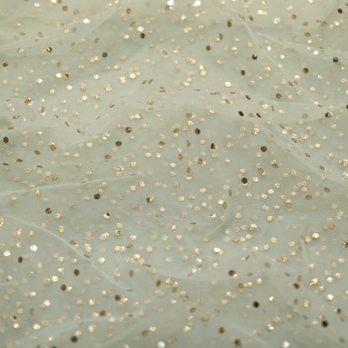 Noor-e-Aasmaan – Pure Mukaish Work Net Fabric in Geometric Pattern - Image 2
